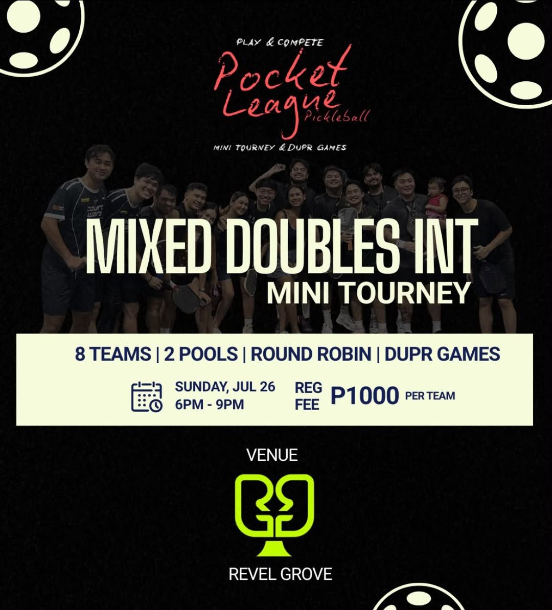 Pocket League Pickleball – Mixed Doubles INT Mini Tourney