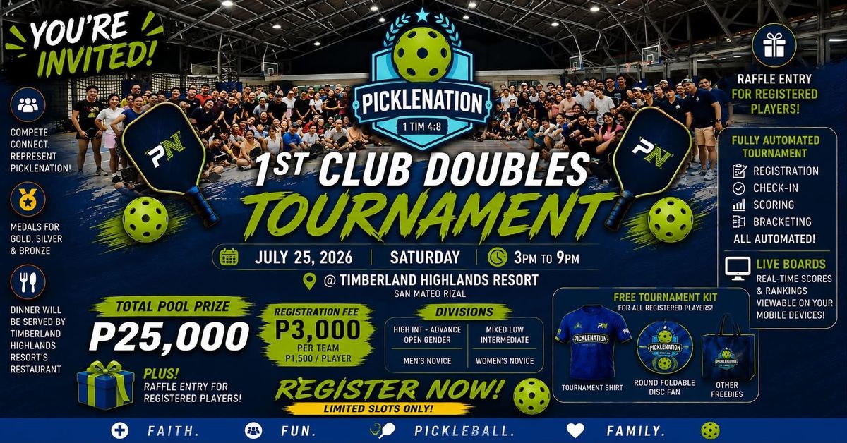 PickleNation 1st Club Doubles Tournament