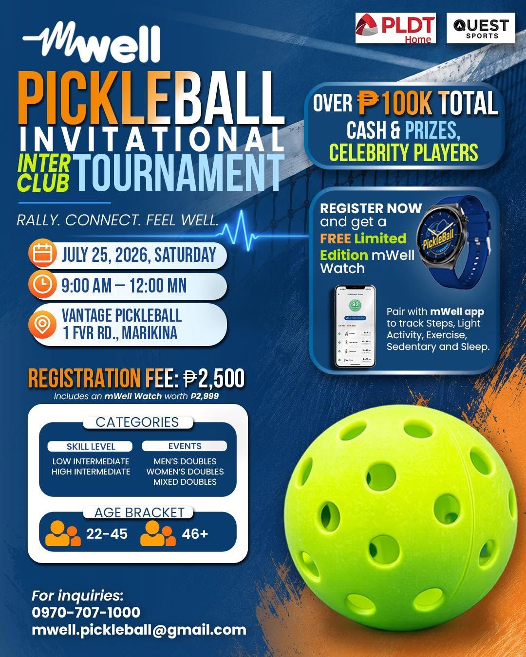 mWell Pickleball Invitational Interclub Tournament